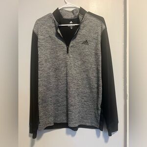 adidas Men’s Grey Heather and Black Half-Zip Sweater